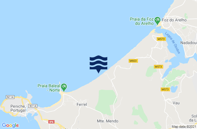 Mappa delle Getijden in Praia do Pico da Mota, Portugal