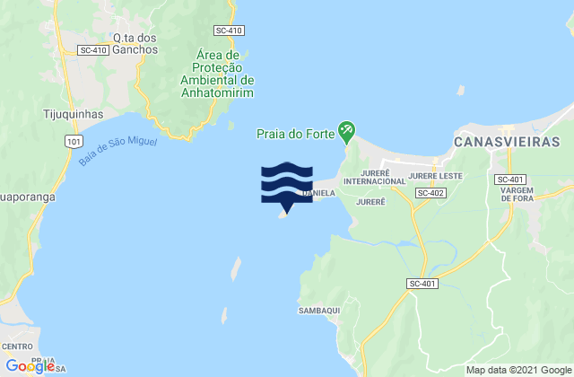 Mappa delle Getijden in Praia do Pontal, Brazil