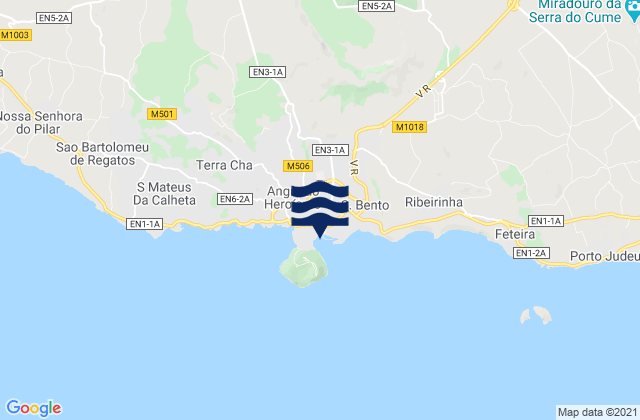 Mappa delle Getijden in Prainha de Angra, Portugal