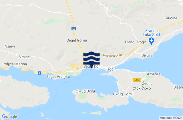 Mappa delle Getijden in Prgomet, Croatia