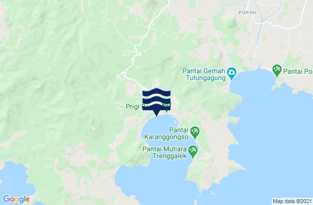 Mappa delle Getijden in Prigi, Indonesia
