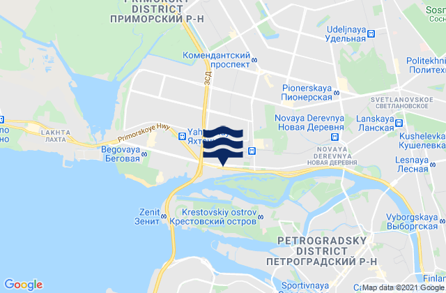 Mappa delle Getijden in Primorskiy Rayon, Russia