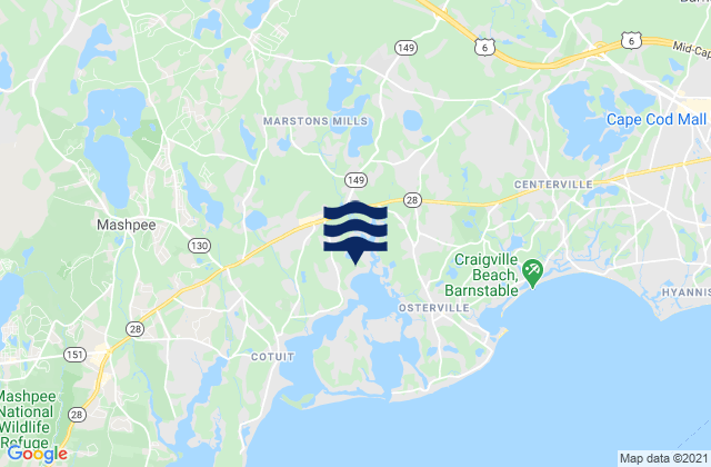 Mappa delle Getijden in Prince Cove, United States