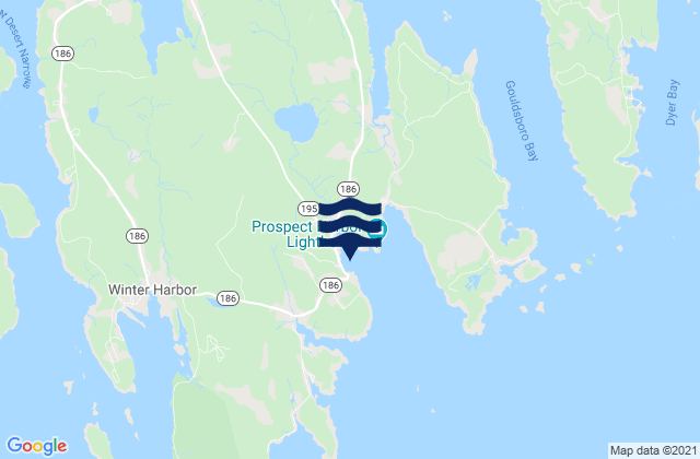 Mappa delle Getijden in Prospect Harbor, United States