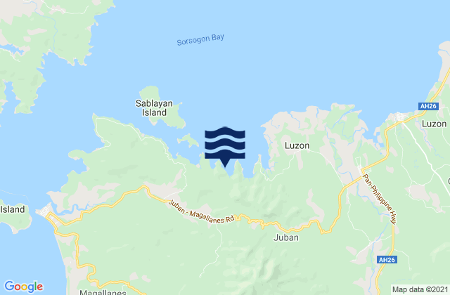 Mappa delle Getijden in Province of Sorsogon, Philippines