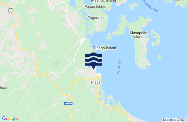 Mappa delle Getijden in Province of Surigao del Norte, Philippines