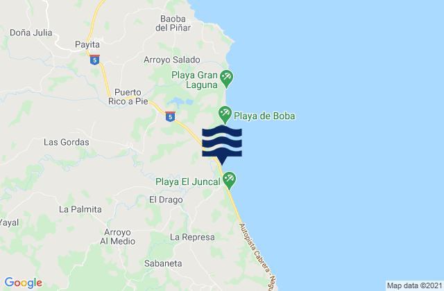 Mappa delle Getijden in Provincia María Trinidad Sánchez, Dominican Republic