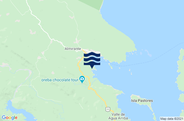 Mappa delle Getijden in Provincia de Bocas del Toro, Panama