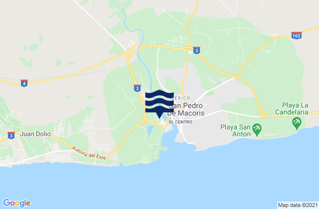 Mappa delle Getijden in Provincia de San Pedro de Macorís, Dominican Republic