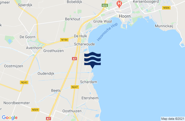 Mappa delle Getijden in Provincie Noord-Holland, Netherlands