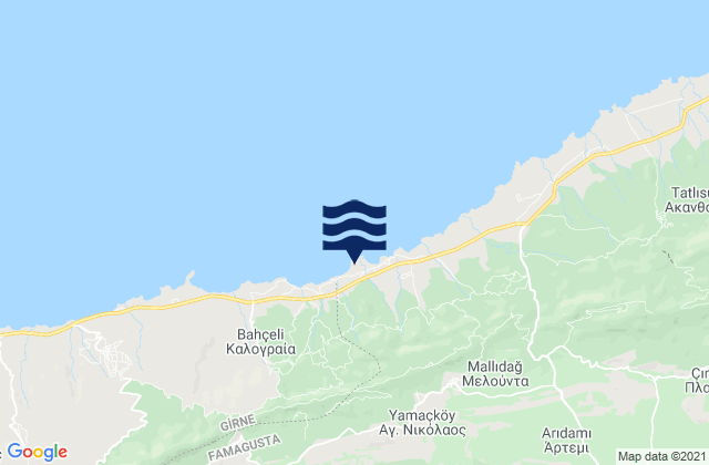 Mappa delle Getijden in Psyllátos, Cyprus