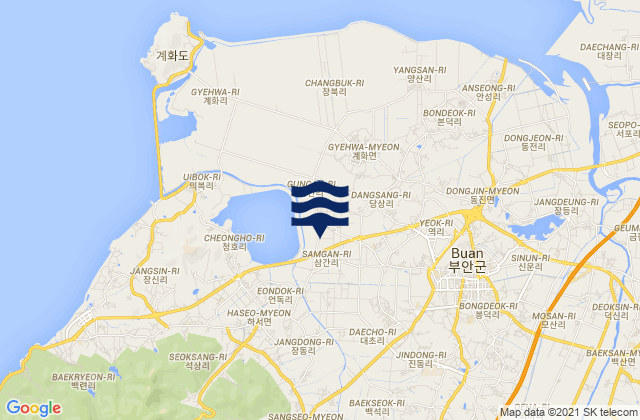 Mappa delle Getijden in Puan, South Korea
