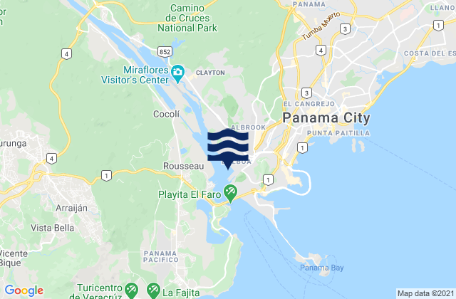 Mappa delle Getijden in Puerto Balboa, Panama