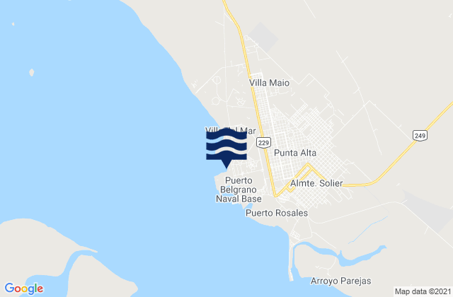 Mappa delle Getijden in Puerto Belgrano, Argentina