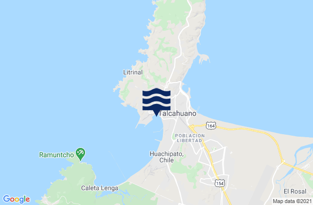 Mappa delle Getijden in Puerto Comercial de San Vicente, Chile