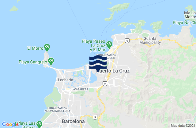 Mappa delle Getijden in Puerto Cruz, Venezuela