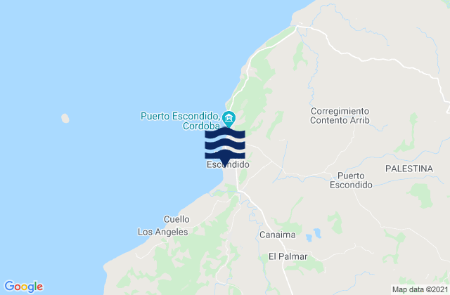 Mappa delle Getijden in Puerto Escondido, Colombia