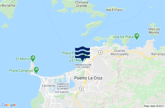 Mappa delle Getijden in Puerto La Cruz, Venezuela