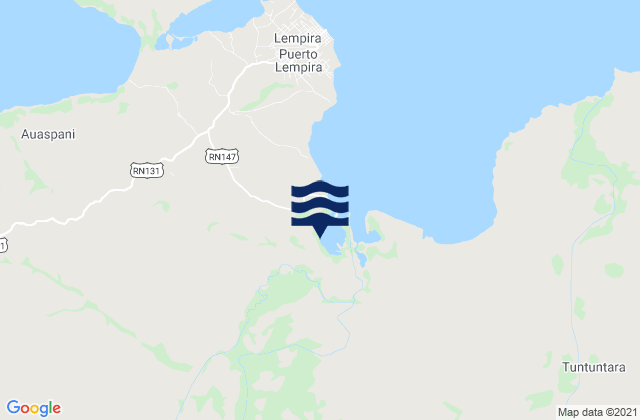 Mappa delle Getijden in Puerto Lempira, Honduras