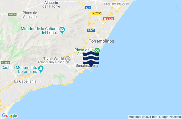 Mappa delle Getijden in Puerto Marina Benalmadena, Spain