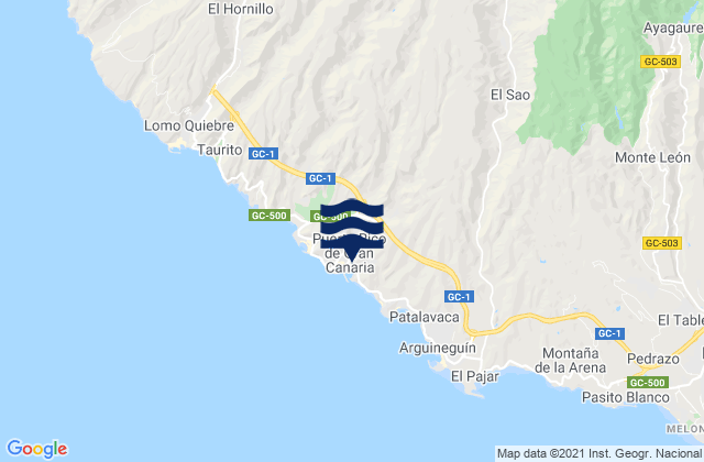 Mappa delle Getijden in Puerto Rico de Gran Canaria, Spain
