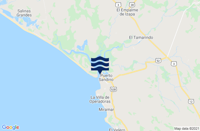 Mappa delle Getijden in Puerto Sandino, Nicaragua