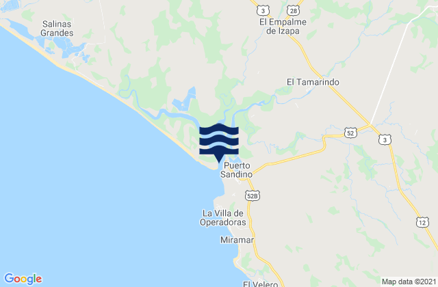 Mappa delle Getijden in Puerto Somoza, Nicaragua