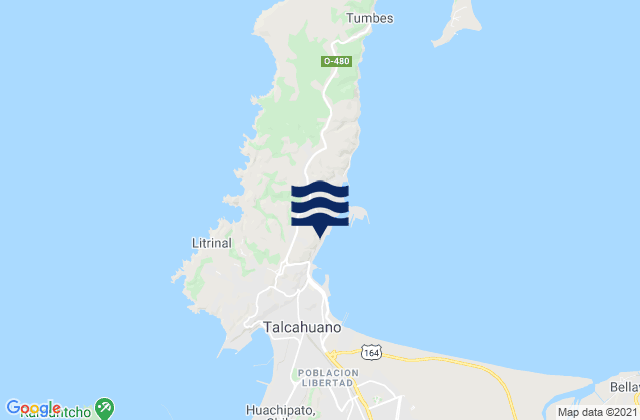 Mappa delle Getijden in Puerto Talcahuano, Chile