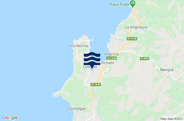 Mappa delle Getijden in Puerto Tomé, Chile