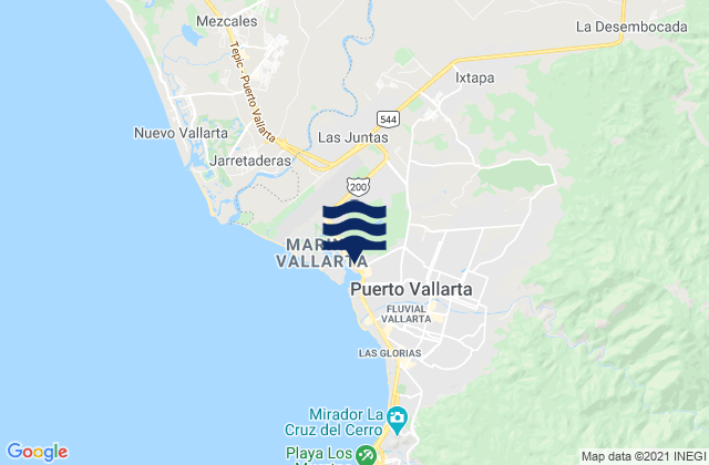 Mappa delle Getijden in Puerto Vallarta, Mexico