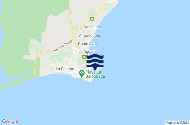 Mappa delle Getijden in Puerto Viejo, Uruguay