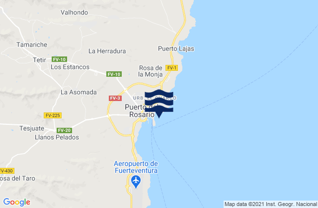 Mappa delle Getijden in Puerto del Rosario (Fuerteventura), Spain
