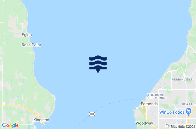 Mappa delle Getijden in Puget Sound, United States