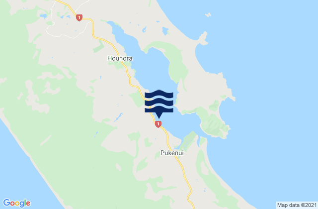 Mappa delle Getijden in Pukenui Wharf, New Zealand