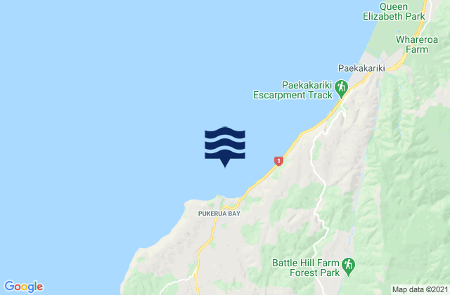 Mappa delle Getijden in Pukerua Bay, New Zealand