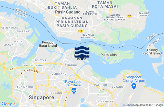 Mappa delle Getijden in Punggol Fishing Port, Singapore