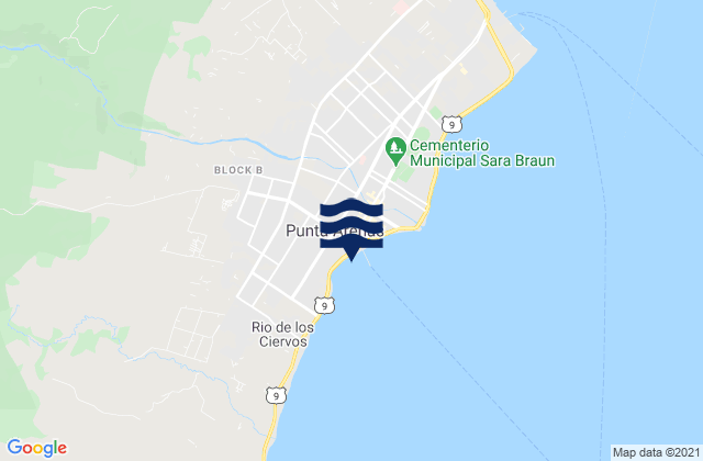 Mappa delle Getijden in Punta Arenas, Chile