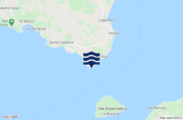 Mappa delle Getijden in Punta Brava, Panama