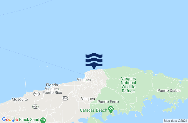 Mappa delle Getijden in Punta Mulas, Puerto Rico