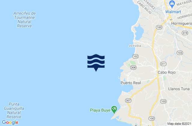 Mappa delle Getijden in Punta Ostiones 1.5 miles west of, Puerto Rico