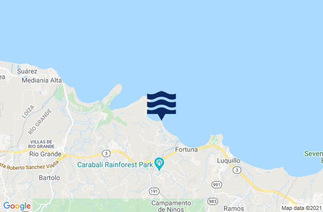 Mappa delle Getijden in Punta Percha, Puerto Rico