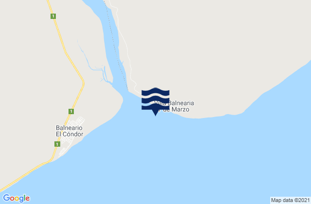 Mappa delle Getijden in Punta Redonda Rio Negro entrance, Argentina