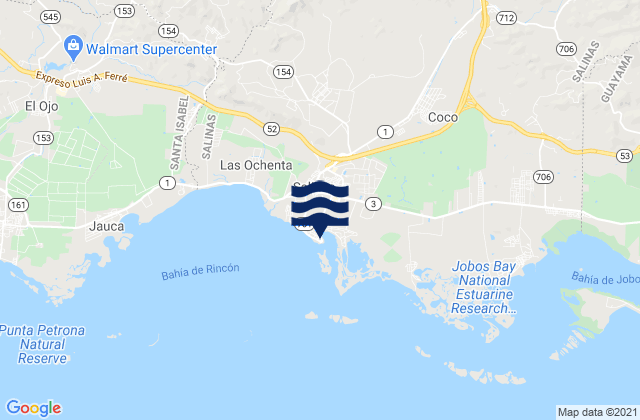 Mappa delle Getijden in Punta Salinas, Puerto Rico