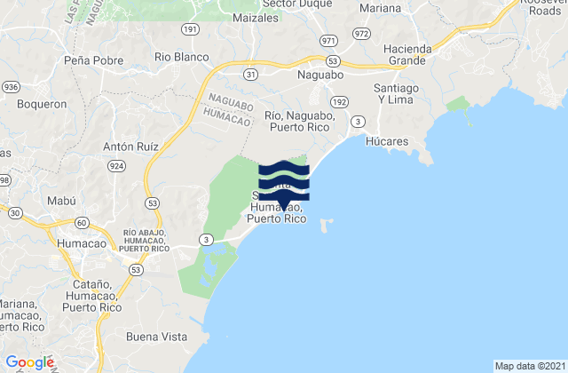 Mappa delle Getijden in Punta Santiago Barrio, Puerto Rico