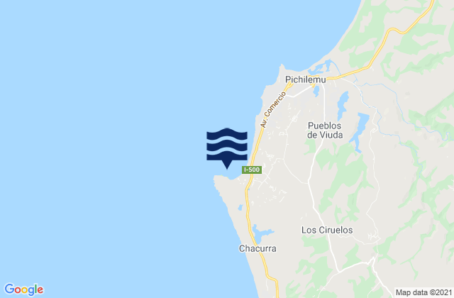 Mappa delle Getijden in Punta de Lobos, Chile
