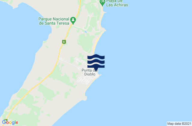 Mappa delle Getijden in Punta del Diablo, Brazil