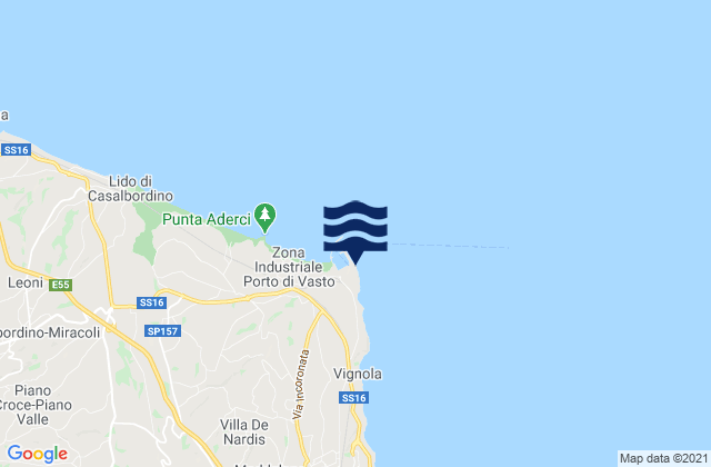 Mappa delle Getijden in Punta della Penna, Italy