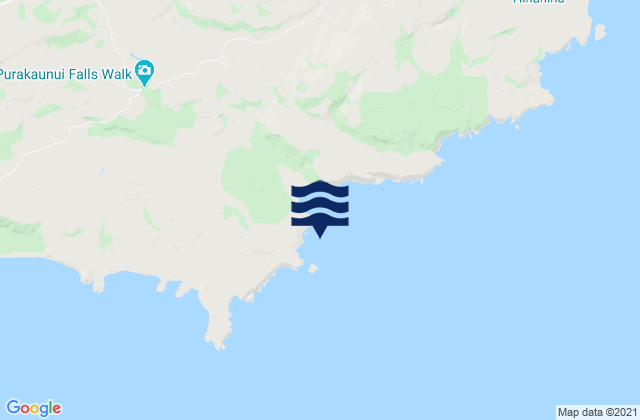 Mappa delle Getijden in Purakaunui Bay, New Zealand