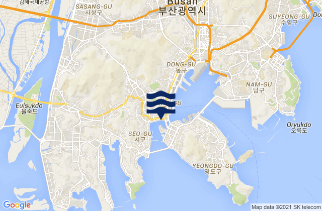 Mappa delle Getijden in Pusan, South Korea