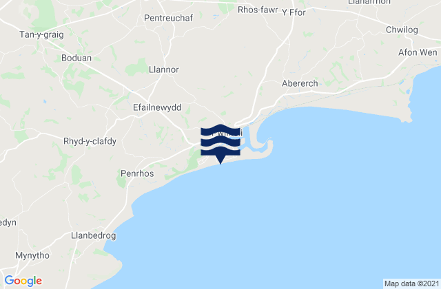 Mappa delle Getijden in Pwllheli Beach, United Kingdom